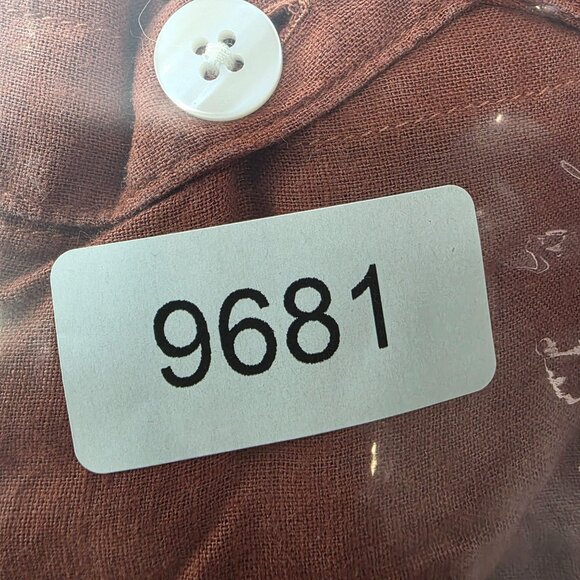 Womens Ana Rust Linen Blend Collared Hi Lo Shirt Short Sleeve Button Up Size XXL - Picture 7 of 7